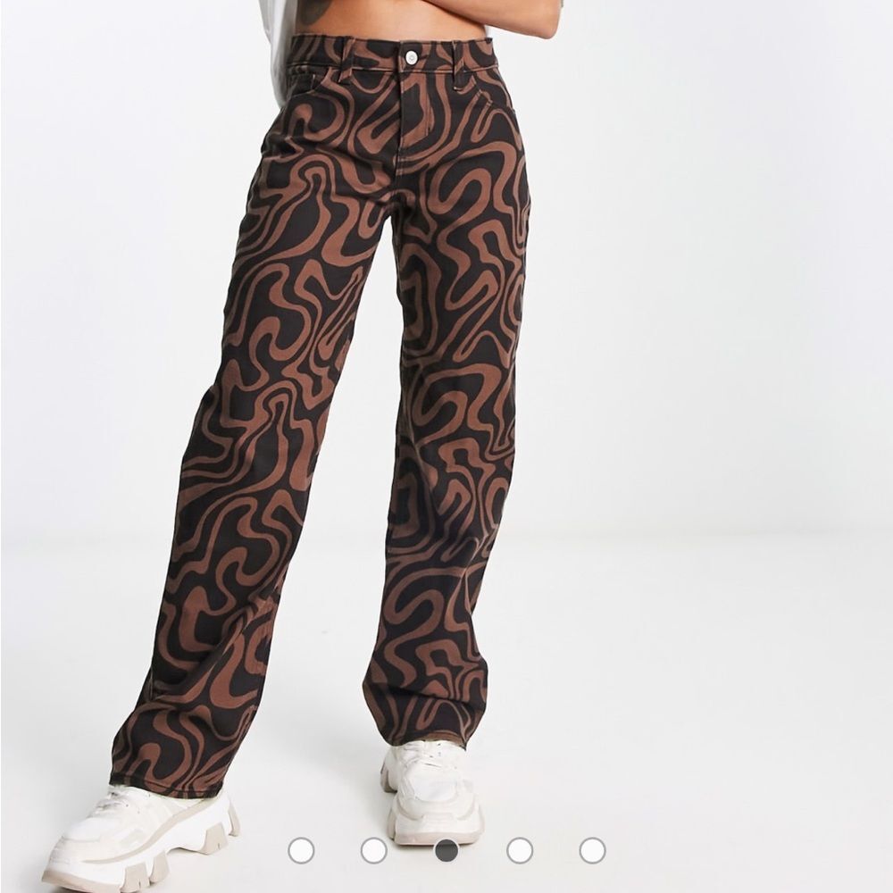 Hollister Low-Rise Swirl Print Dad Jeans Size Womens Size 5R / 27 x 31